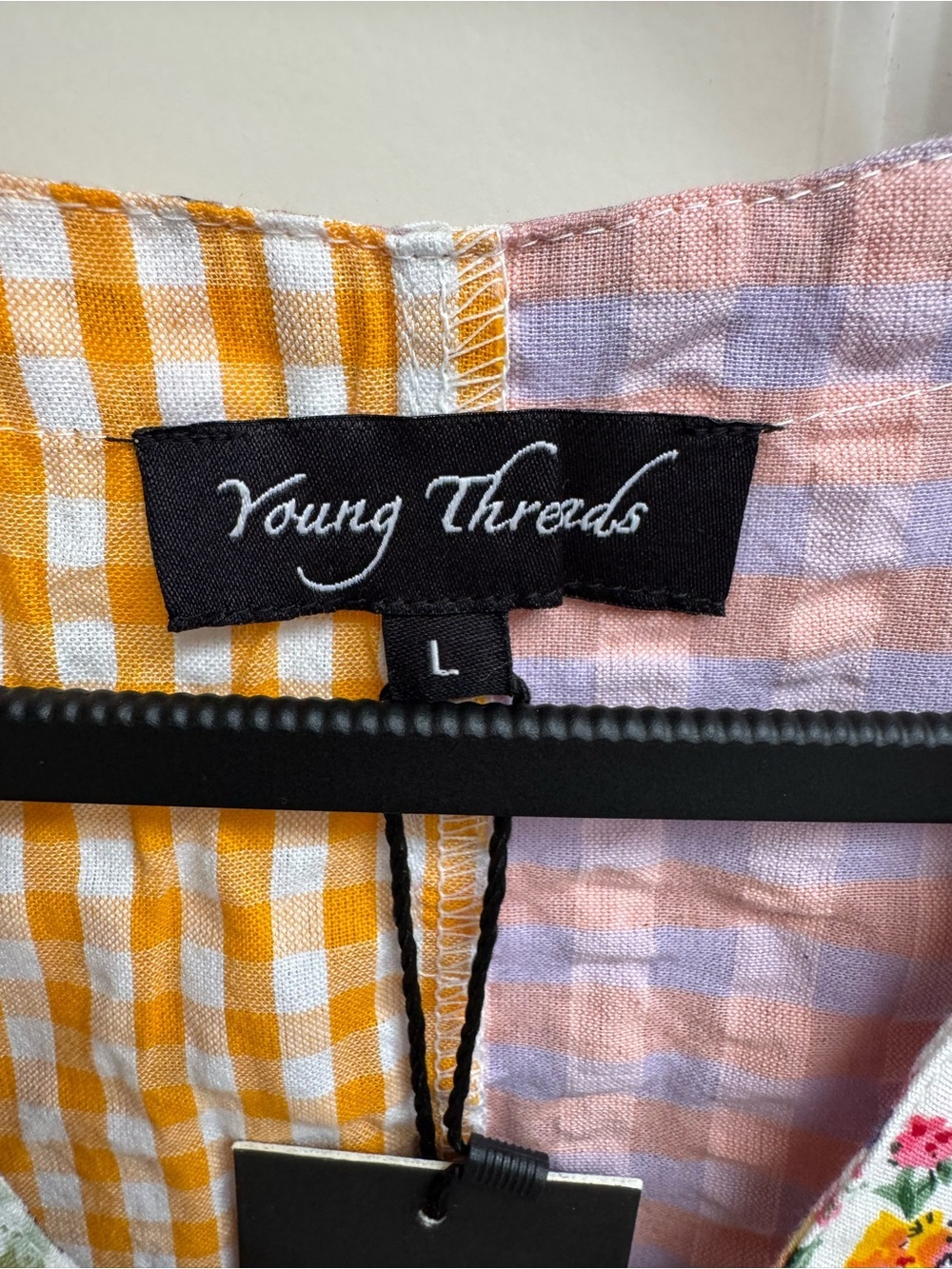 Young Threads V-Neck Patchwork Tank - Picture 3 of 7